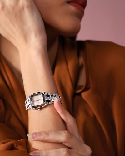 ساعة وهج النسائية ستيل بلون ذهبي وفضي