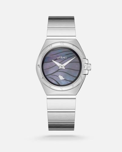 ساعة نسائية بسير ستيل بلون فضي