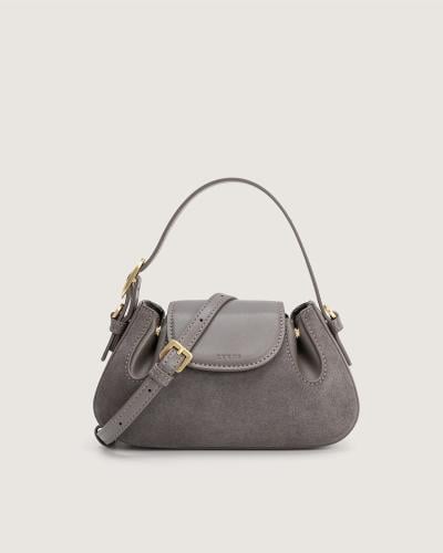 شنطة ذكرى النسائية من الجلد بلون رمادي