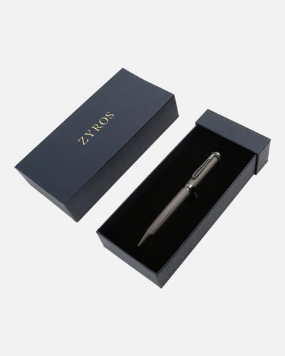 قلم رجالي كلاسيك بلون أسود ورمادي