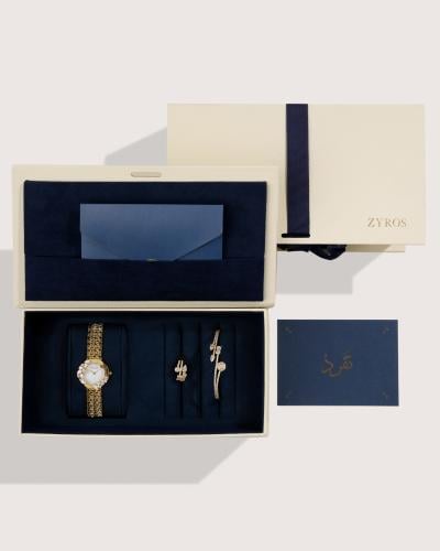 هدية نسائية ساعة وطقم اكسسوار