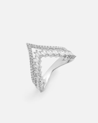 خاتم نسائي ملكي باللون الفضي