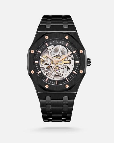 ساعة رجالية اتوماتيك بلون أسود