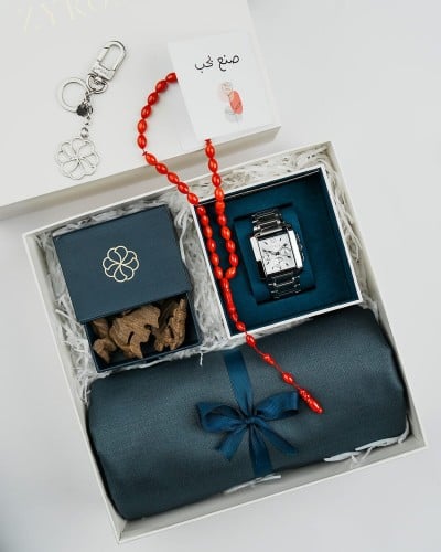 طقم هدية رجالي مع قماش ثوب أنيق