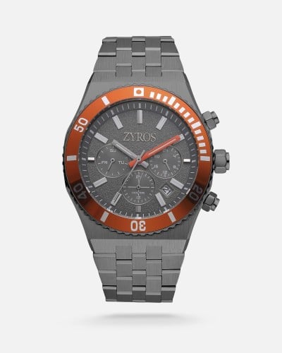 ساعة رجالية بسير ستيل بلون رمادي