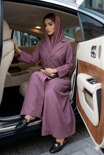 Light purple crepe abaya