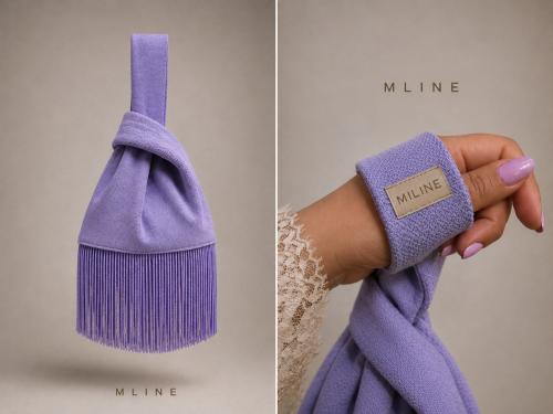 شنطة بلون البنفسجي و هدب بنفسجي Japannese Knot Bag