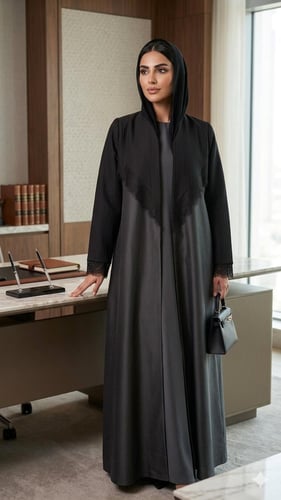 Crêpe linen abaya