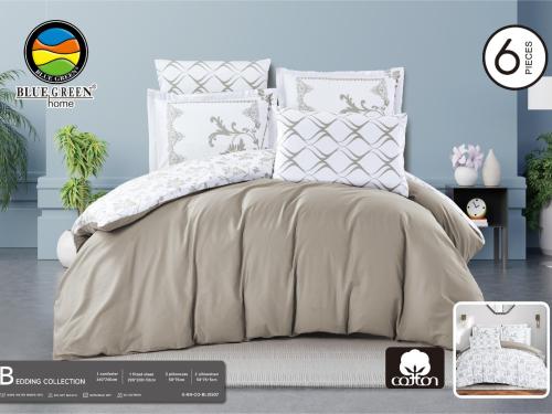 لحاف كينج BLISS قطن بلوجرين سادة وجهين ألوان متعدد...