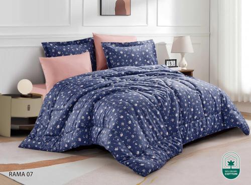 لحاف كينج بلوجرين قطن مشجر 6ق