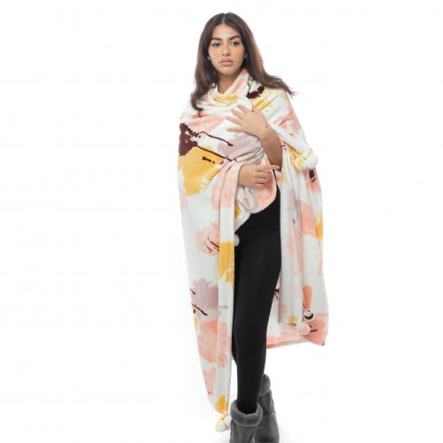 شال Promise الفاخر - ستايل مشجر - وردي