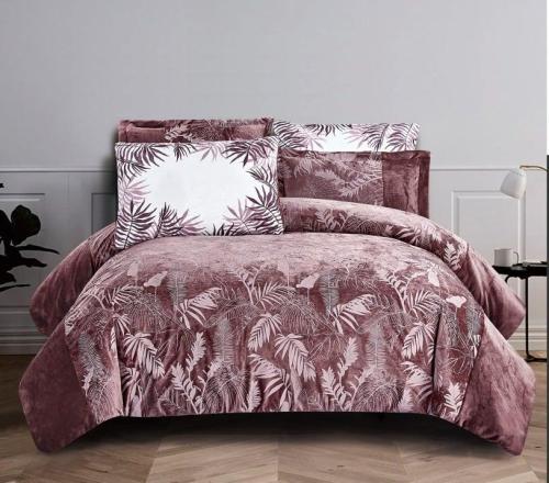 طقم لحاف مخمل مشجر / الوجه الداخلي بطانية ناعمة-مف...