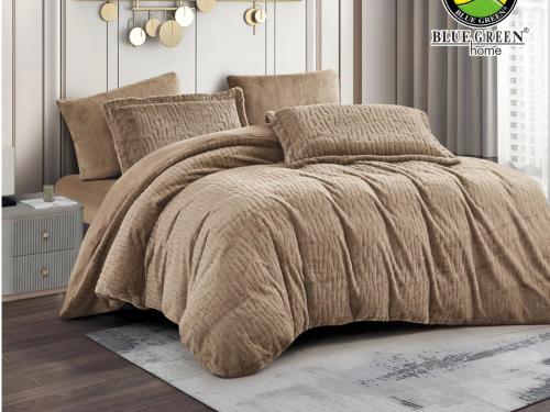 لحاف كينج مخمل فرو بني 6ق