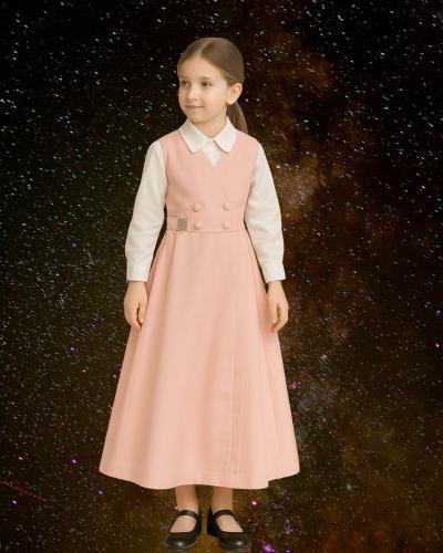 مريول بقصة مرد من الصدر وكسرات + القميص الداخلي