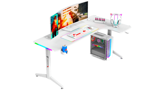 طاولة قيمنق زاوية يمين/ابيض