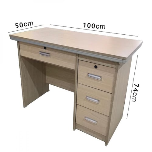 مكتب صغير للكمبيوتر مصنوع من الخشب لون بيج او بني...