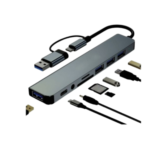 محول يو اس بي و تايب سي HEATZ 8 in 1 Multiport Hub...