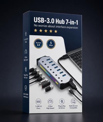 محول يو اس بي ب 7 مخارج usb 3.0 hub 7 in 1