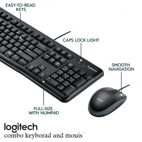 MK120 / كيبورد كبير مع ماوس مريح للاستخدام لساعات...