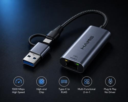 محول يو اس بي الى ايثرنت usb & type-c gigabit ethe...
