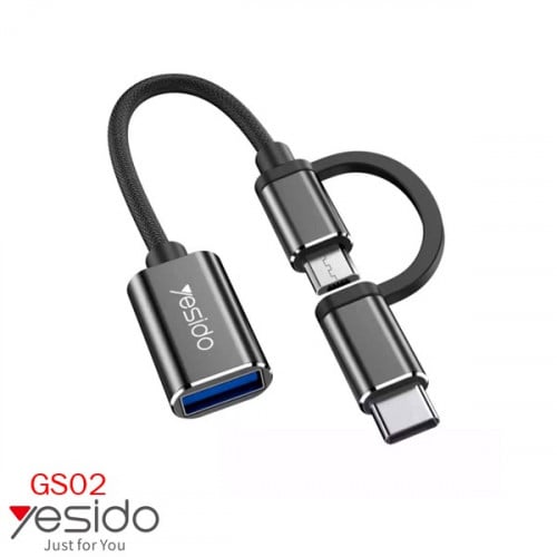 GS02 / وصلة 2 في واحد تايب سي مع ايفون مع منفذ USB