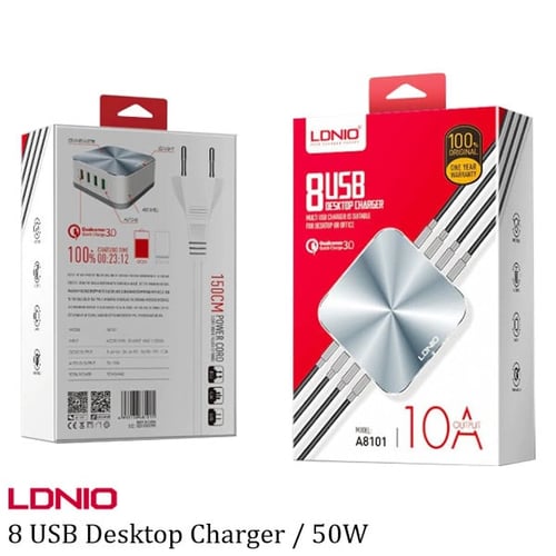 A8101 / شاحن ب 8 منافذ USB بمنفذ واحد سريع وبقوة 5...