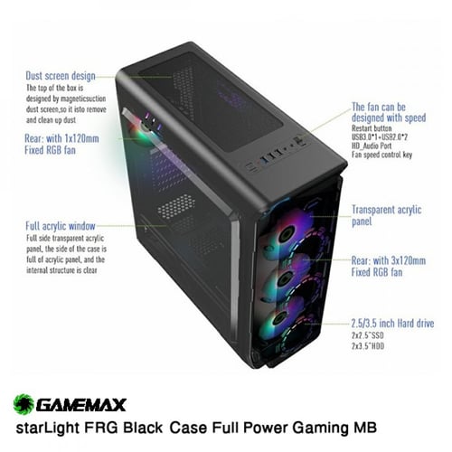 صندوق تجميع بي سي قيمنق بأربعة مرواح / starLight F...