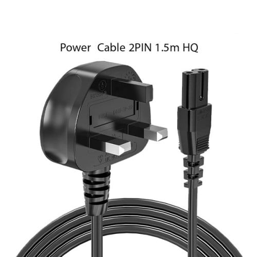 كيبل شاحن لابتوب ذو فتحتين بطول 1.5 متر / Power ca...