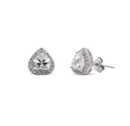 حلق مرصع بالزركون فضة صافي عيار٩٢٥