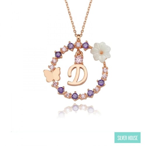 سلسلة ناعمة بالأحرف فضة صافي عيار 925