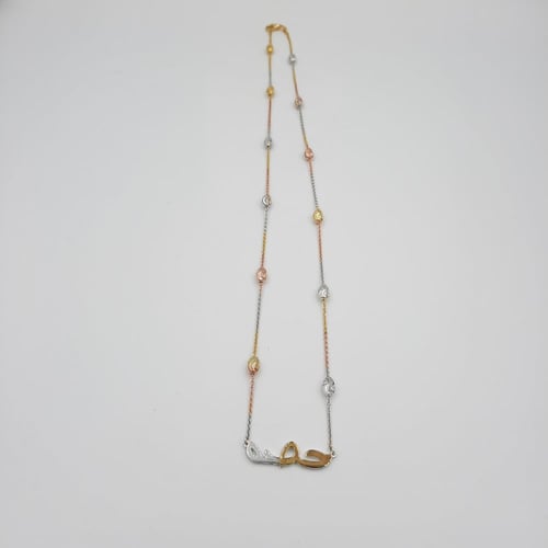 قلادة بالأسم مع سلسلة فضة ايطالي ثلاث الوان