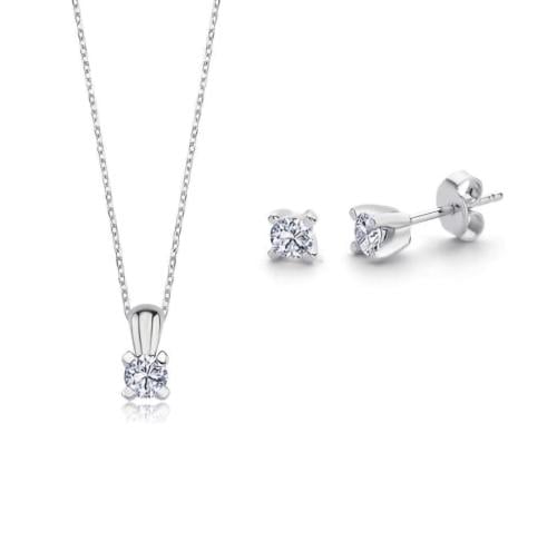 طقم ناعم فضة صافي عيار 925 ( سلسلة وحلق )