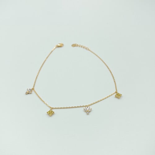 خلخال فضة صافي عيار 925 مطلي ذهب