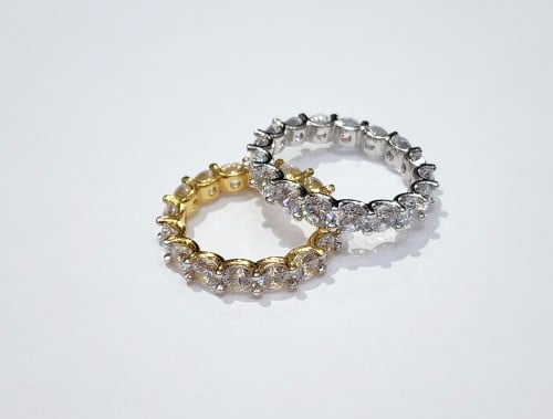 دبلة تنس فضة صافي عيار 925 فصوص كبيرة