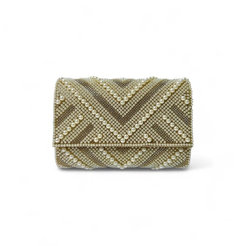 محفظة نسائي سهرة مرصعة بالفصوص اللؤلؤية