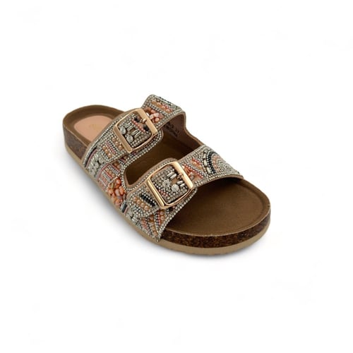 سليبر نسائي طبي أسود مرصع بالكريستال بتصميم مفتوح...