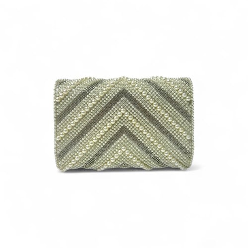 محفظة نسائي سهرة مرصعة بالفصوص اللؤلؤية
