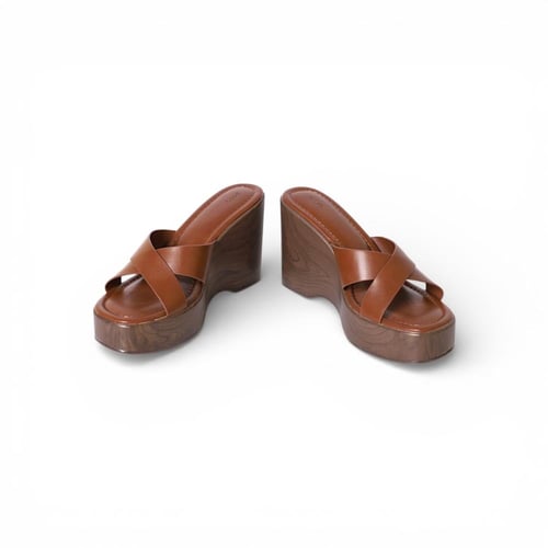 شبشب نسائي , كعب عريض مرتفع , تصميم عصري وحديث .