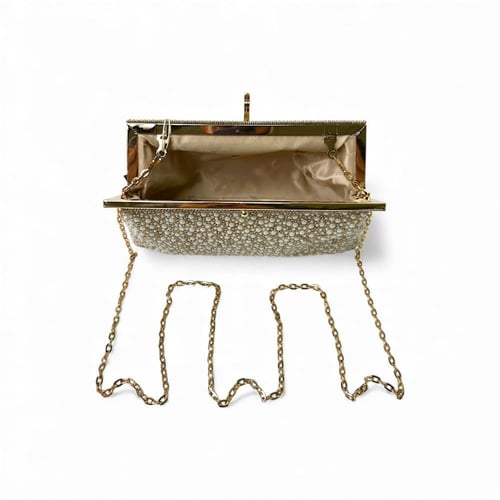 شنطة يد سهرة , مرصعة بالقطع اللؤلؤية البراقة , وتأ...