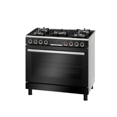 فرن غاز بوش 5 شعلات 90 سم مع مروحة – ستيل – HJY5G7...