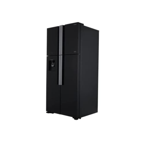 ثلاجة هيتاشي 4ابواب اسود زجاج 19.4 قدم-R-W660PS7 G...