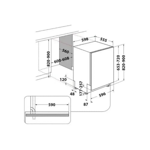 غسالة أطباق أريستون مدمجة، 14 طبق، 6 برامج، عاكس،...