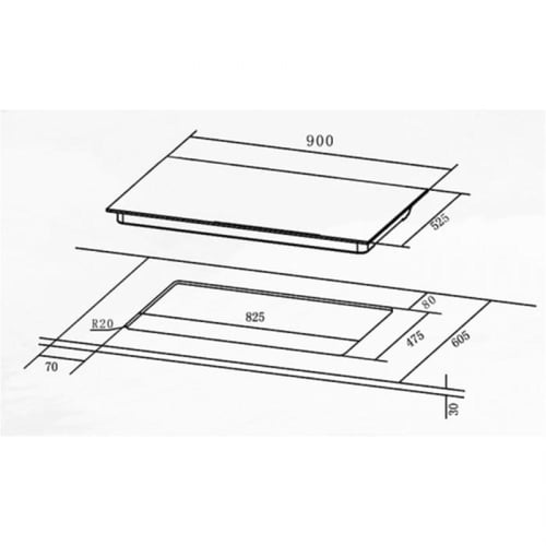 سطح غاز روبام زجاج اسود مقاوم للكسر بخمس شعلات نحا...
