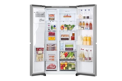 ثلاجة ال جي 22.7 قدمًا ، ثلاجة جنبًا إلى جنب ، لون...