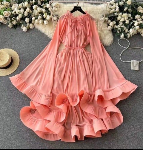 فستان بكيب مكشكش