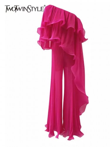 قطعتين اف شولدر وبنطلون فضفاض