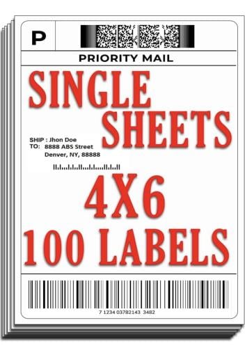 ورق ستيكر لبوليصه الشحن 10*15سم100ورقة