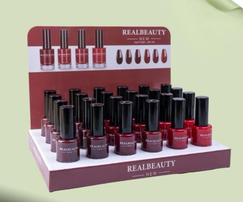 مجموعة مناكير ٦ حبات درجات الاحمر والعودي