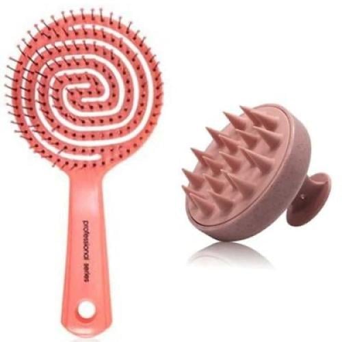 فرشاة تشابك ااشعر مع اداة تدليك لفروة الرأس