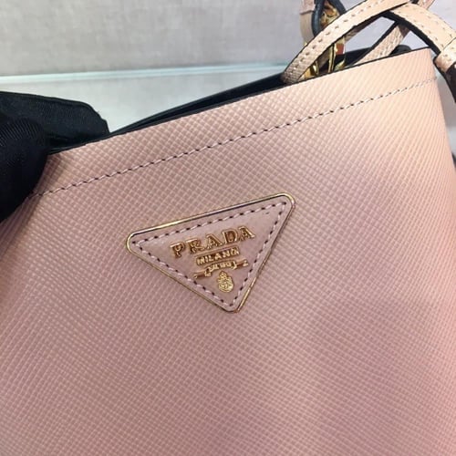 Small Saffiano Leather Prada Panier Bag
